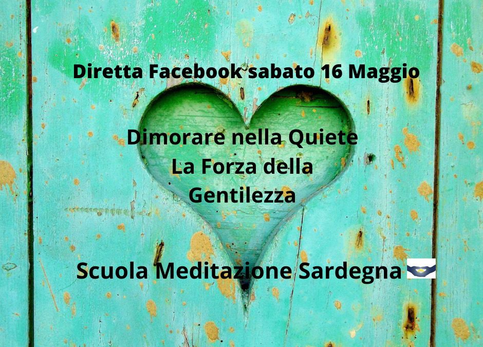6° Diretta Facebook 16 Maggio 2020 “Dimorare nella Quiete-la Forza della Gentilezza”
